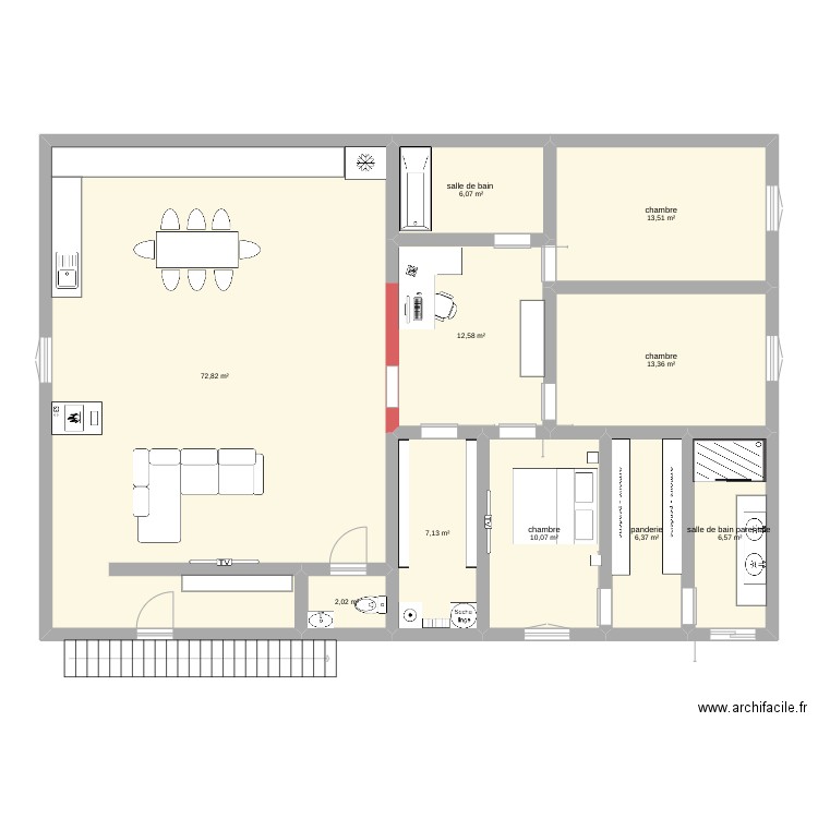 maison. Plan de 10 pièces et 151 m2