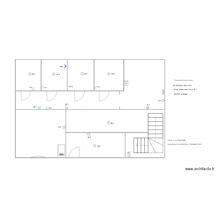 cave +commun marcel. Plan de 8 pièces et 60 m2