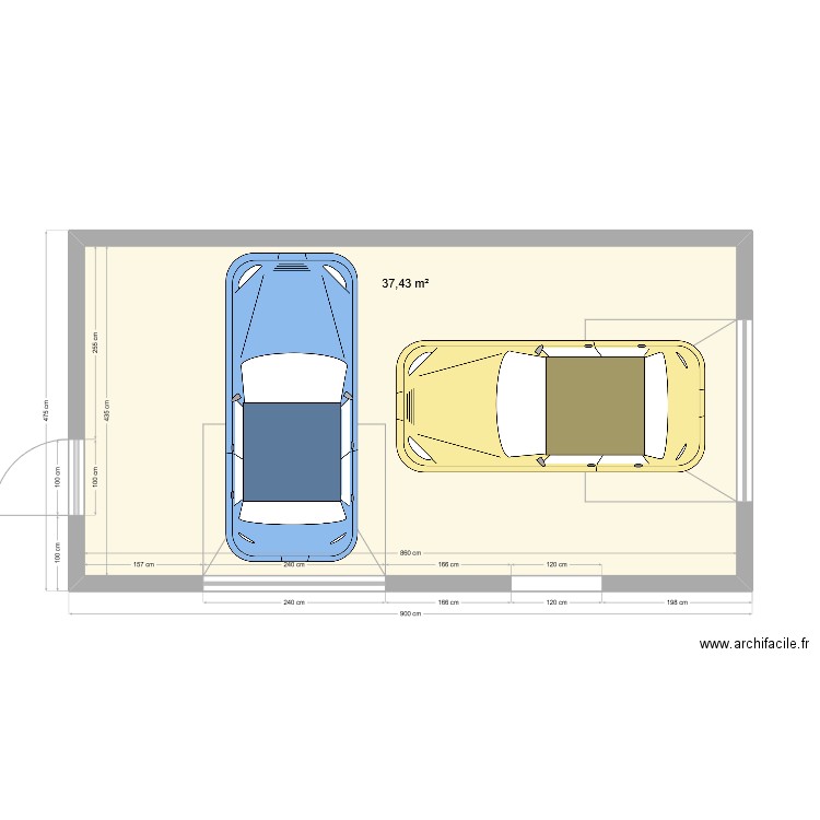 Garage. Plan de 1 pièce et 37 m2