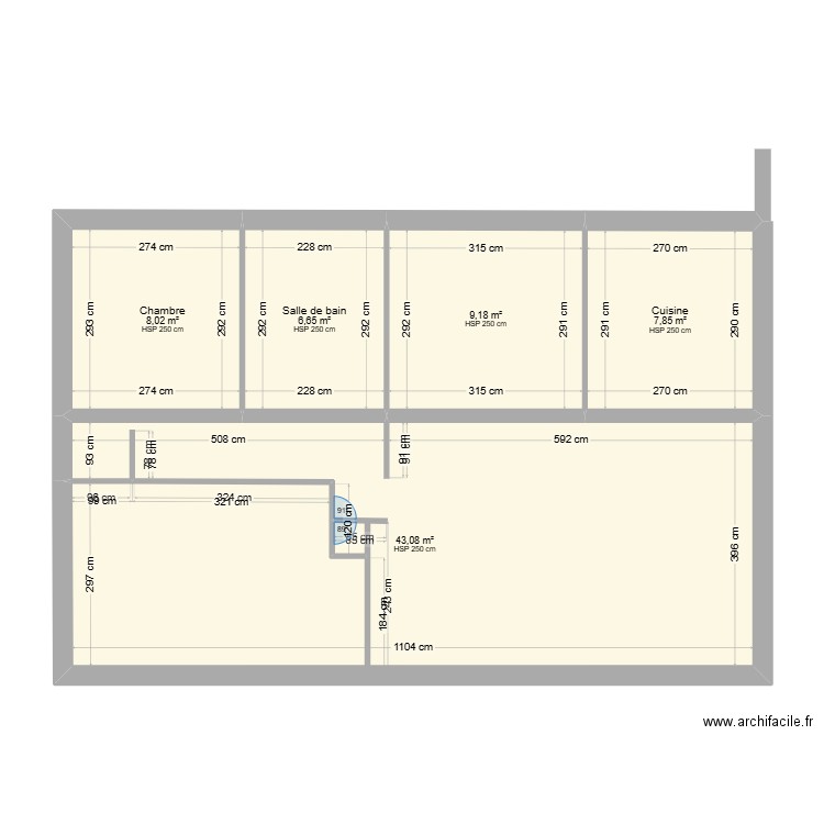 FBSEILLONS. Plan de 5 pièces et 75 m2