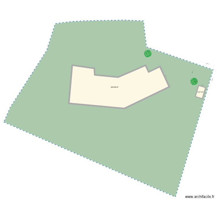 plan_masse_abri_jardin. Plan de 2 pièces et 206 m2