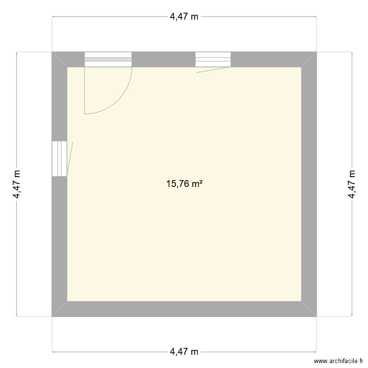 annexe. Plan de 1 pièce et 16 m2