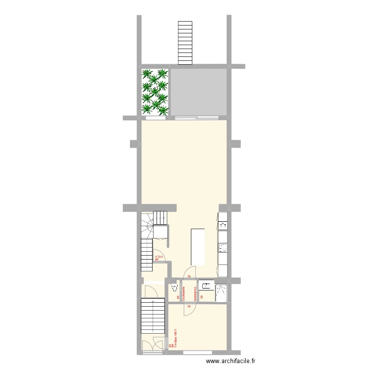 Banning 83 Bel étage : Portes. Plan de 7 pièces et 97 m2