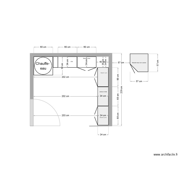 cuisine haut. Plan de 0 pièce et 0 m2