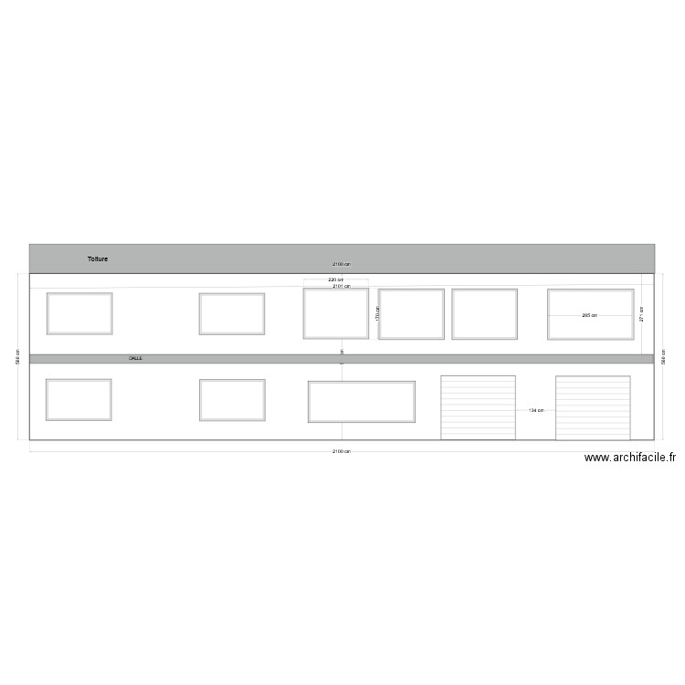 plan de facade. Plan de 0 pièce et 0 m2