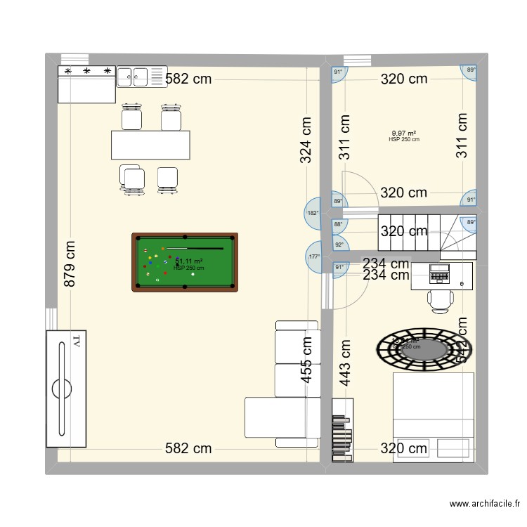 Danylo. Plan de 3 pièces et 78 m2