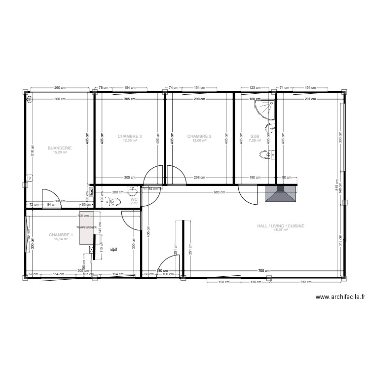 Bouge-Projet-01. Plan de 7 pièces et 112 m2