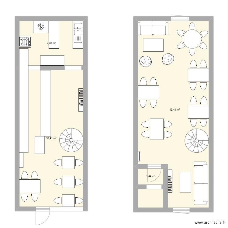 les bolinettes. Plan de 4 pièces et 85 m2