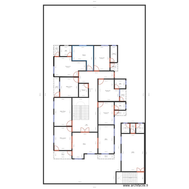 Plan Distribution villa 20x35 R1 01. Plan de 29 pièces et 932 m2