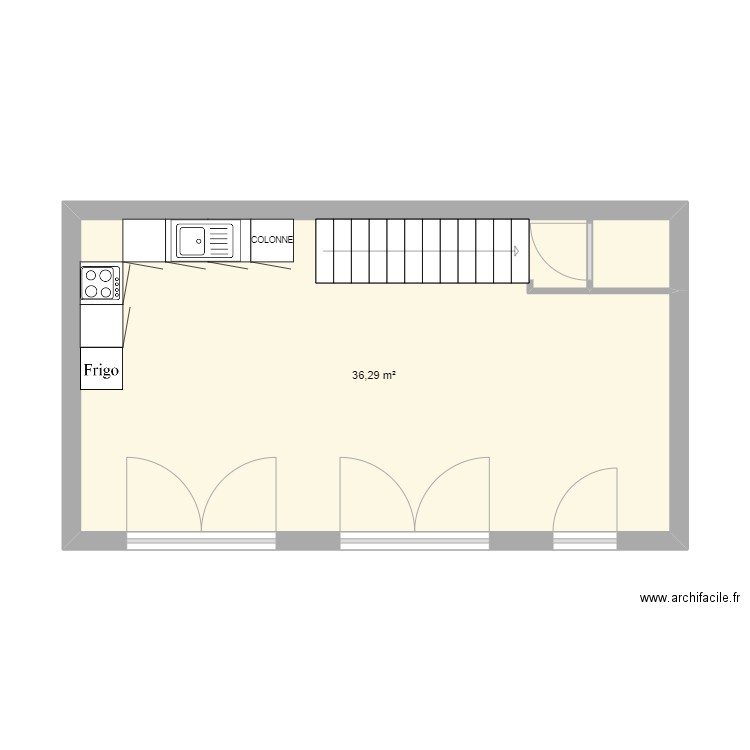 Maison Pierrelaye. Plan de 1 pièce et 36 m2