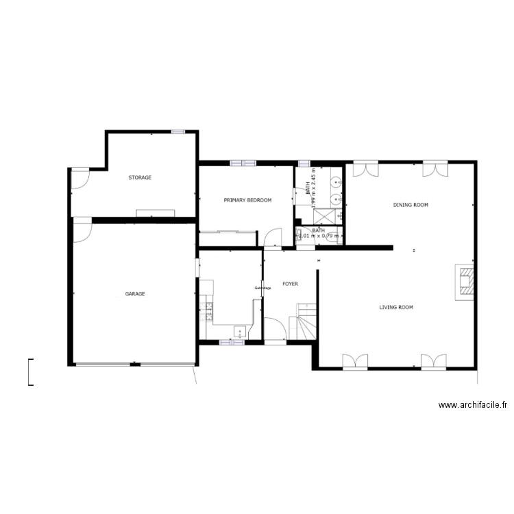 RDC brute. Plan de 0 pièce et 0 m2