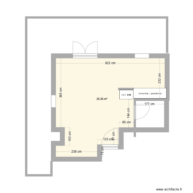 sallanches cle des cimes. Plan de 1 pièce et 26 m2