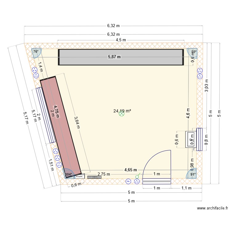 plan de masse_M. Plan de 1 pièce et 24 m2