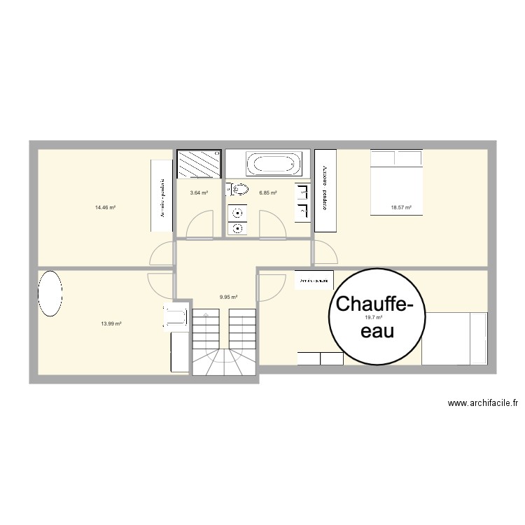 Etage Finkmatt. Plan de 7 pièces et 87 m2