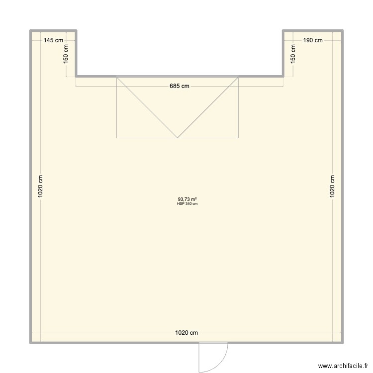 atelier. Plan de 1 pièce et 94 m2