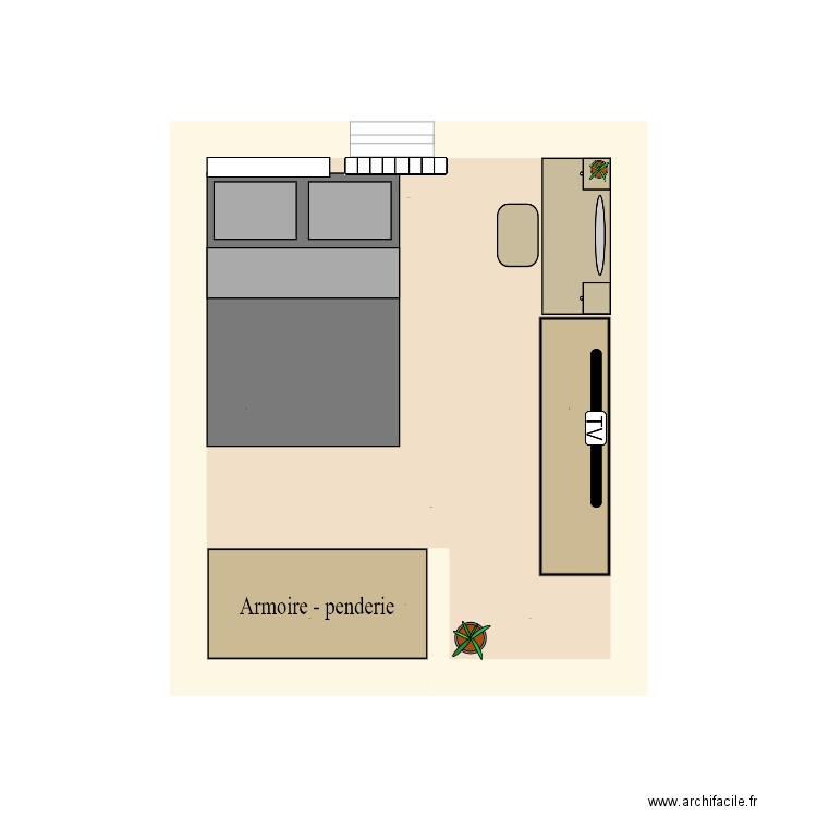 ma chambre. Plan de 1 pièce et 10 m2