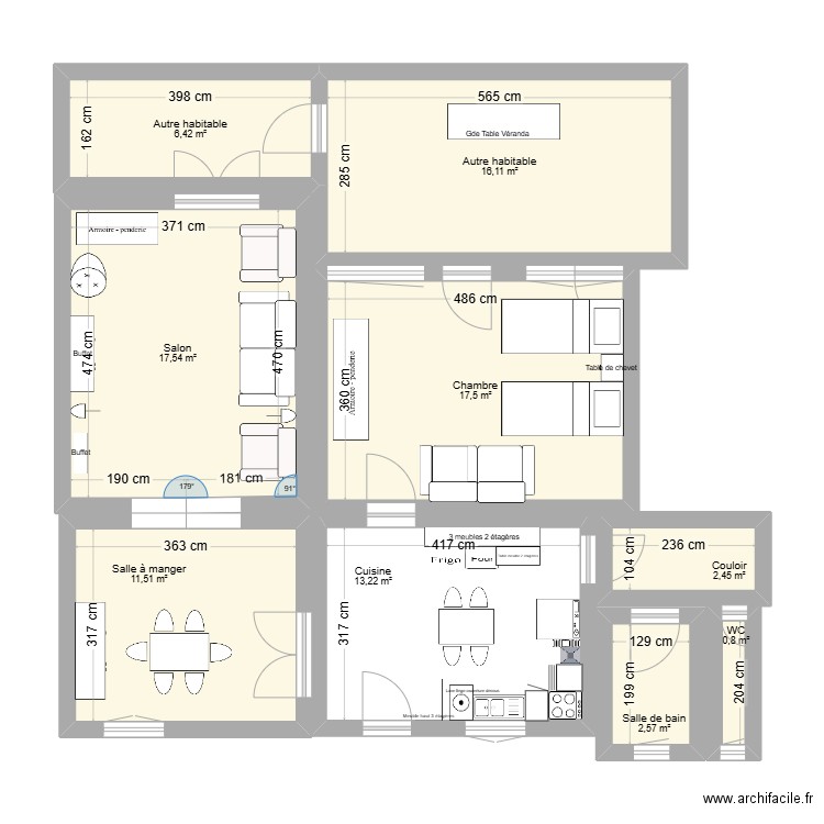 Maison La Chapelle NATH. Plan de 7 pièces et 59 m2