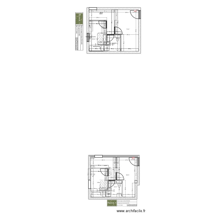 Plan agencement suite démolition PESCHARD - Saint Germain d'Ectot. Plan de 8 pièces et 49 m2