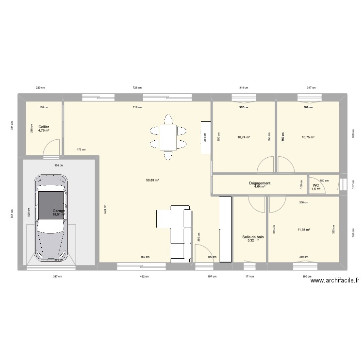 MAISON V2. Plan de 9 pièces et 118 m2