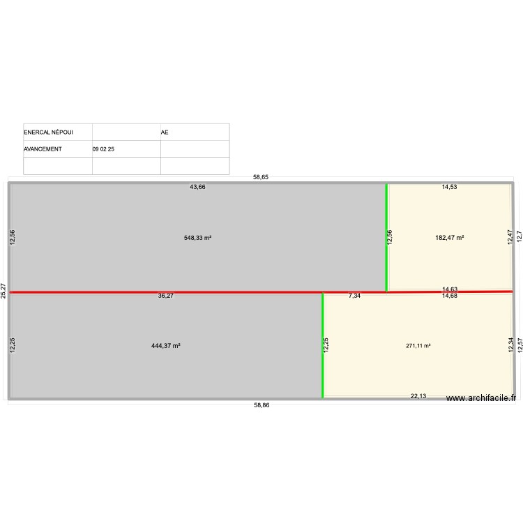 CENTRAL NEPOUI TOITURE USINE. Plan de 4 pièces et 1446 m2