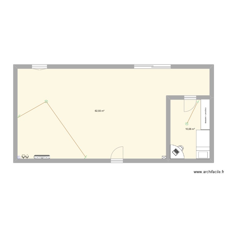 Plans de maison . Plan de 2 pièces et 73 m2