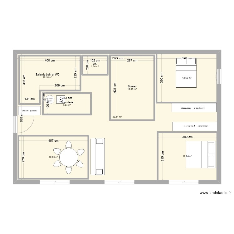 Villa projet idée plain pied. Plan de 8 pièces et 178 m2