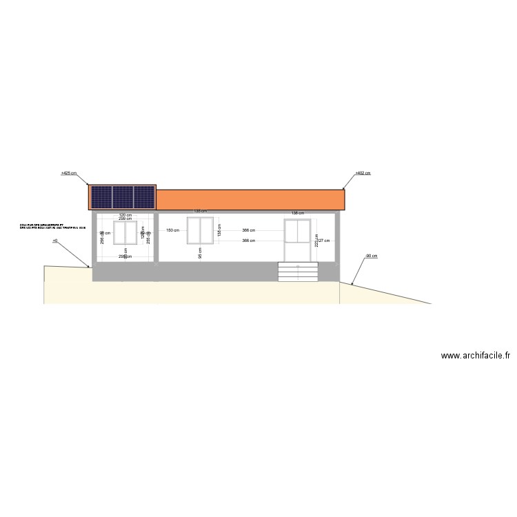 FACADE ARRIERE. Plan de 2 pièces et 31 m2