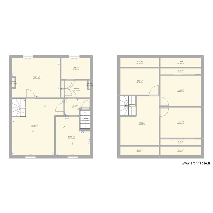 Steph-cauville. Plan de 21 pièces et 135 m2