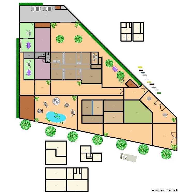 RESTO SUD + 9 CHAMBRES NORD 1311F. Plan de 76 pièces et 2084 m2