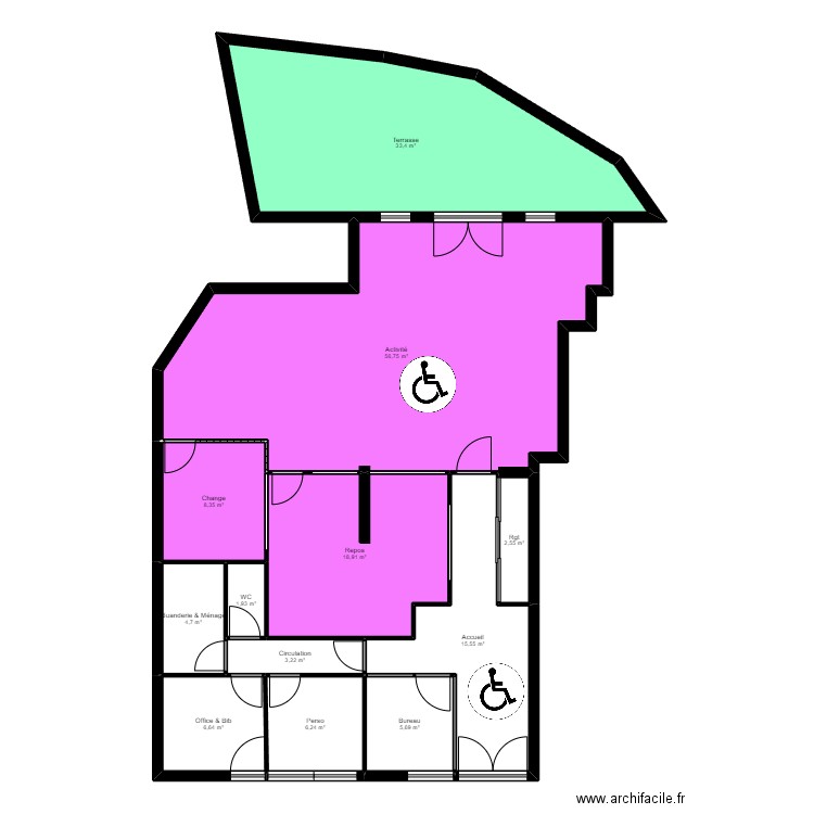 94HRPH projet. Plan de 12 pièces et 164 m2