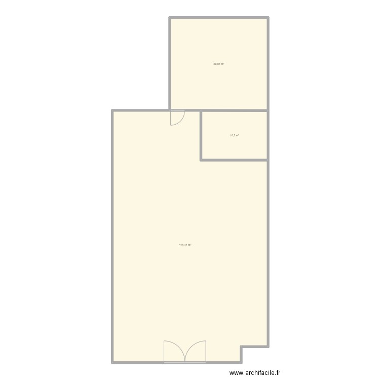 HFMAG. Plan de 3 pièces et 154 m2