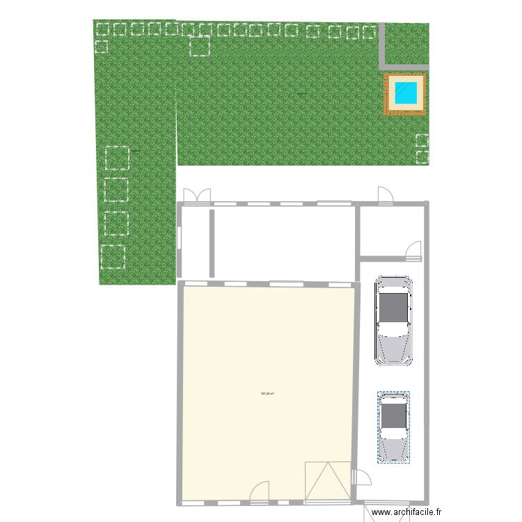 Maison. Plan de 1 pièce et 101 m2