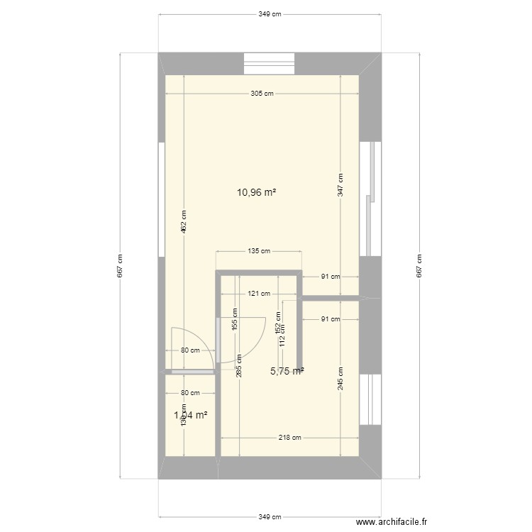 belle ile. Plan de 3 pièces et 18 m2