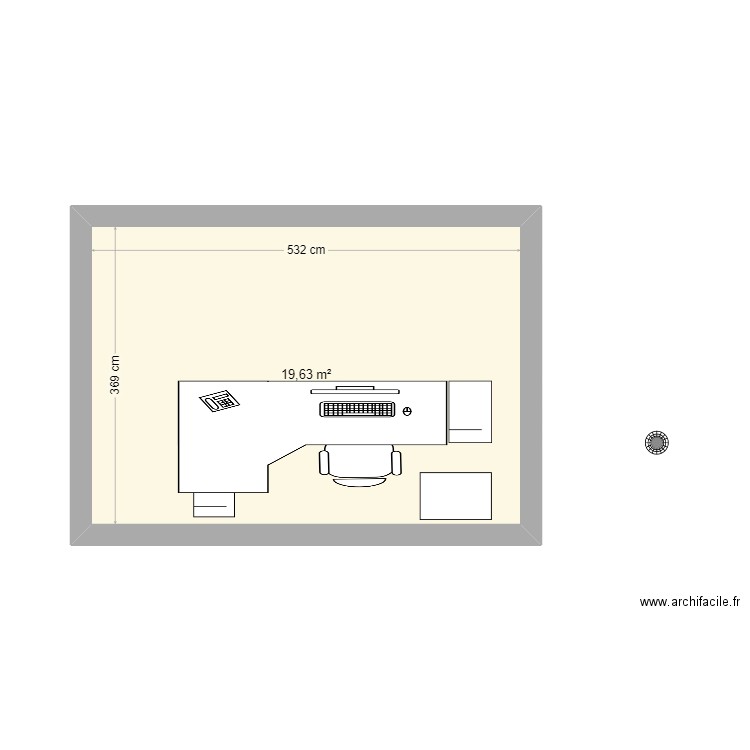 bureau 110 G. Plan de 1 pièce et 20 m2