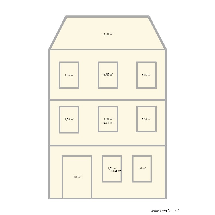 Plan de masse. Plan de 13 pièces et 85 m2