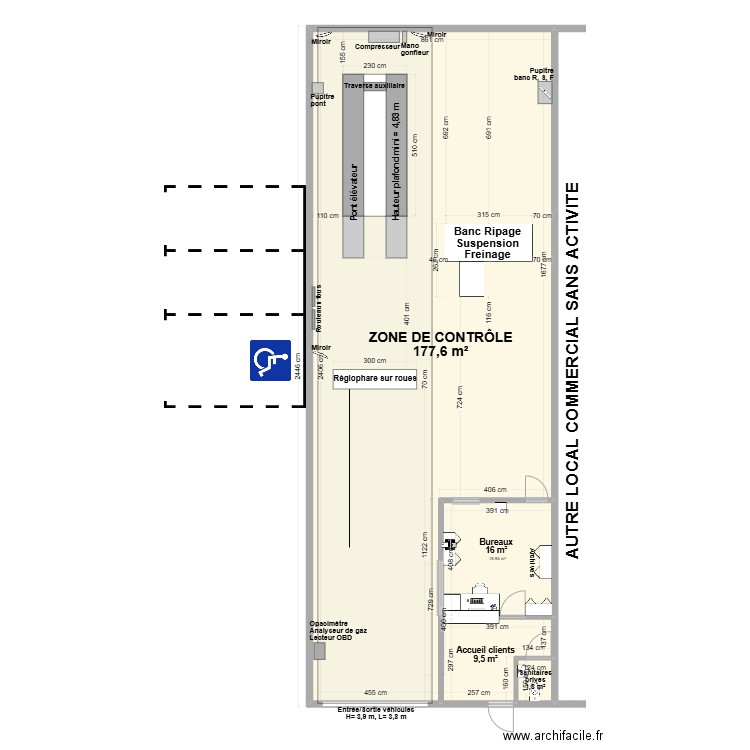 CCT VL /CL PK CONTRÔLE  ISBERGUES 62PKIS. Plan de 4 pièces et 205 m2