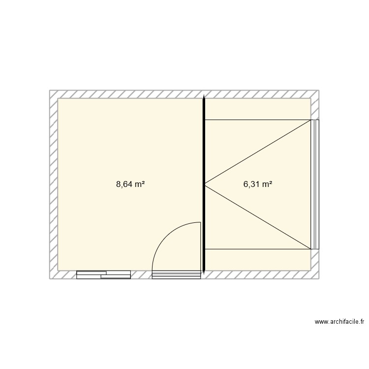 Garage. Plan de 2 pièces et 15 m2