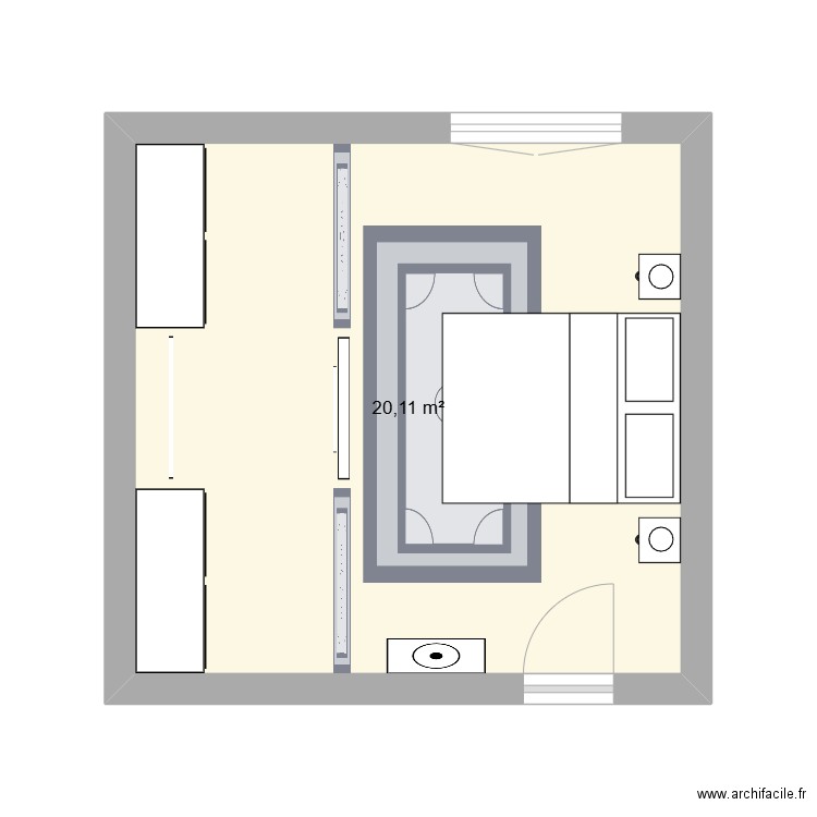 Chambre d'Amélie. Plan de 1 pièce et 20 m2