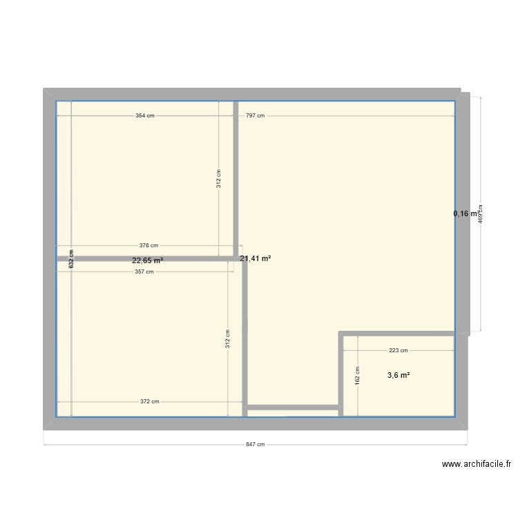 Rez de chaussée 3. Plan de 4 pièces et 77 m2