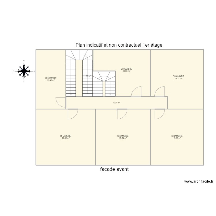 senzeilles. Plan de 8 pièces et 125 m2