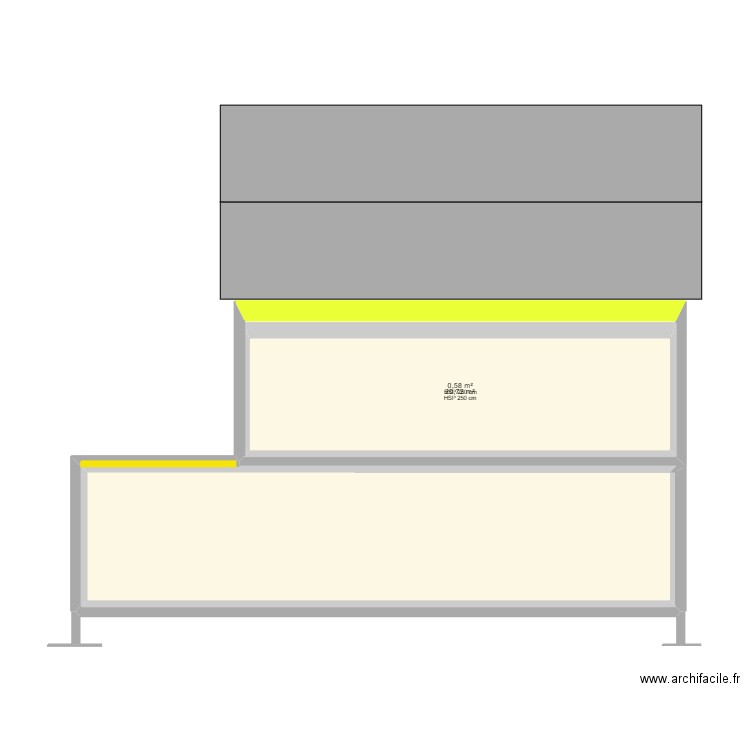 plan de coupe2. Plan de 3 pièces et 79 m2