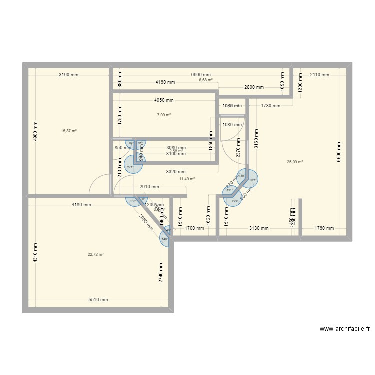 gp maison. Plan de 9 pièces et 93 m2