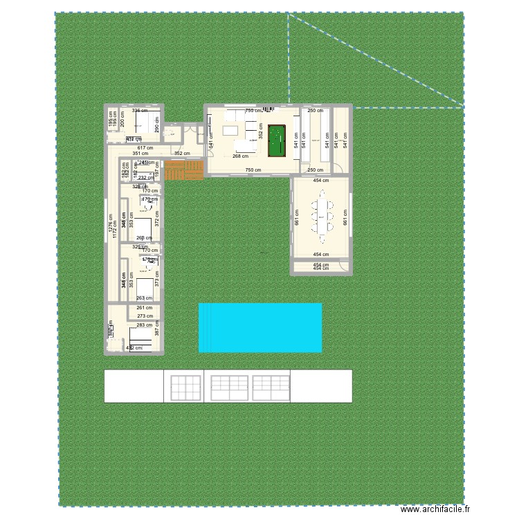 Projet de la palmeraie 2. Plan de 16 pièces et 184 m2