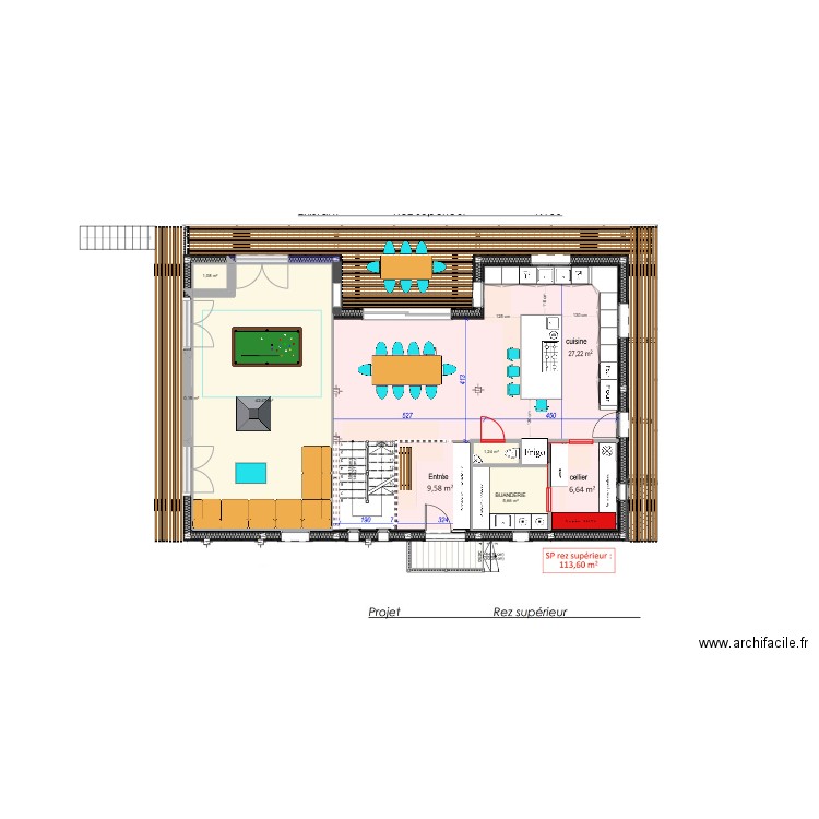 RC Béné DOUBLE PATIO. Plan de 5 pièces et 51 m2