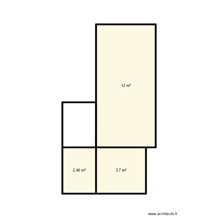 maison. Plan de 3 pièces et 18 m2