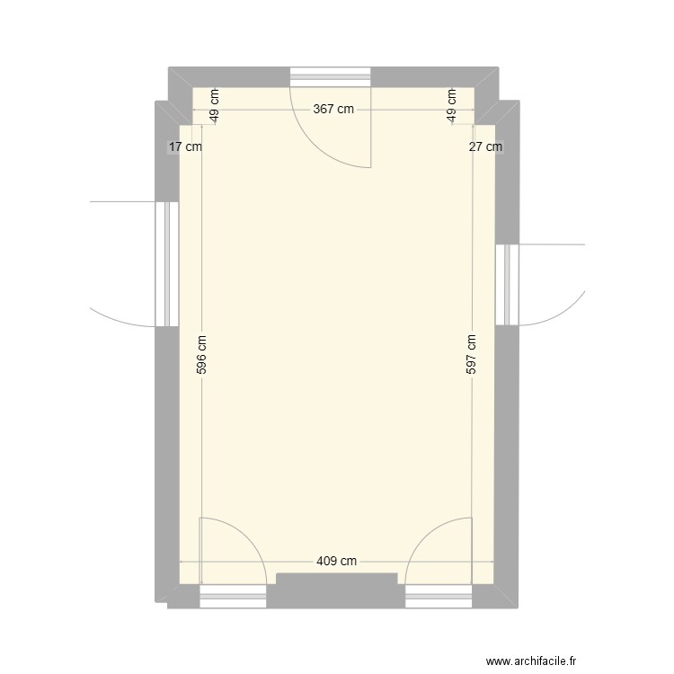 GCom Hall entrée 1. Plan de 1 pièce et 26 m2