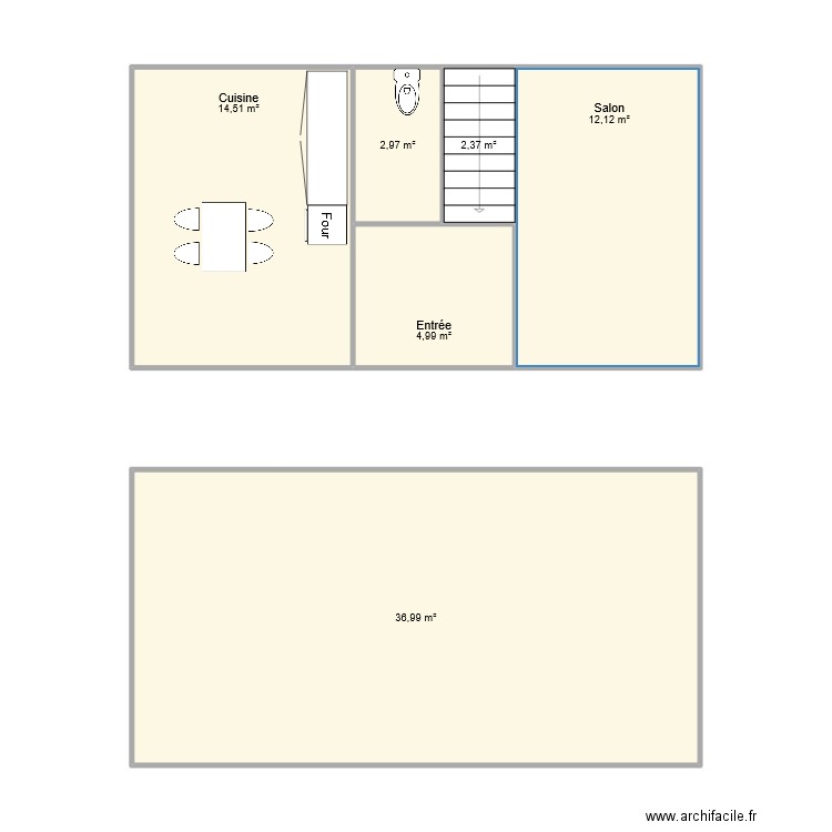 Simul maison. Plan de 6 pièces et 74 m2