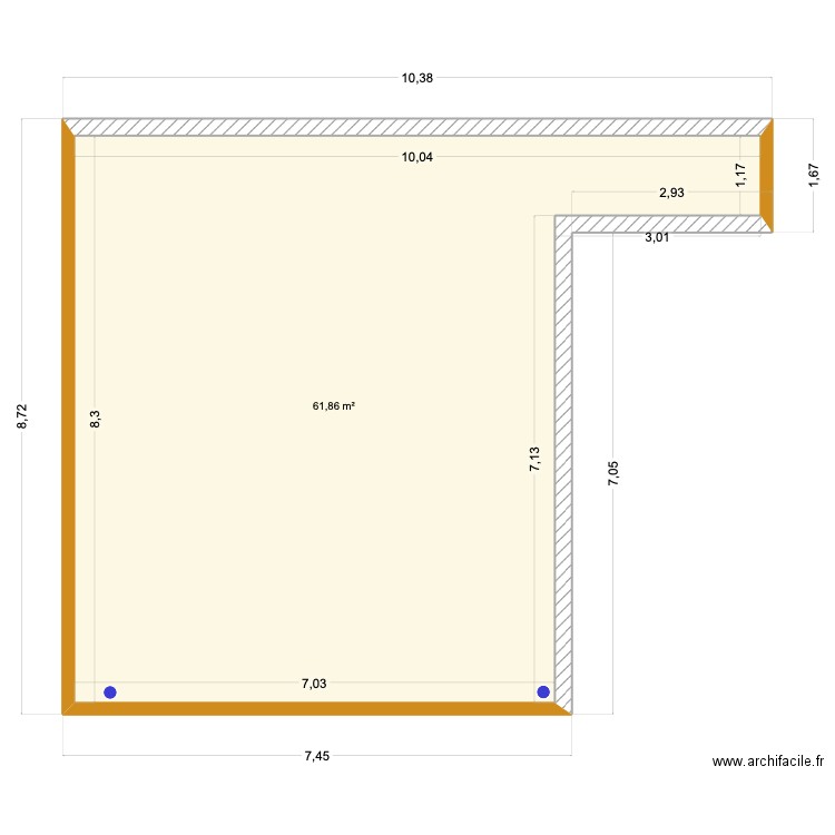 VIRCON HMC . Plan de 1 pièce et 62 m2