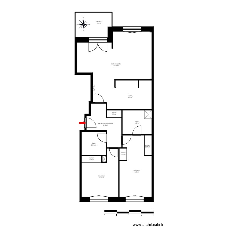 C.R. ELS BUNERS, BLOC 7A, 2-A. ORDINO. Plan de 13 pièces et 76 m2