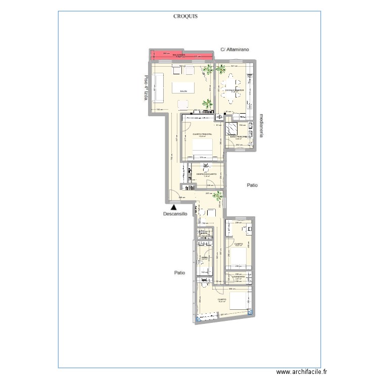 Altamirano 37 def. Plan de 11 pièces et 135 m2